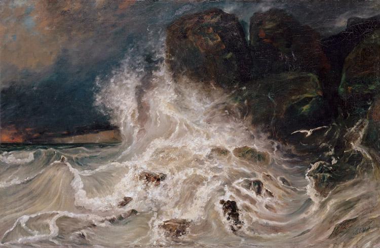 Paul Huet Breakers at Granville (mk09) china oil painting image